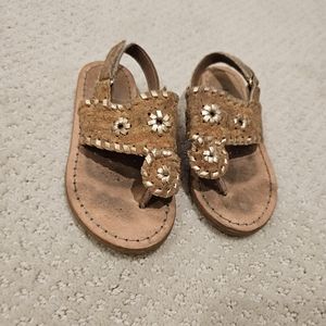 Jack Rogers Toddler Sandals Size 7, cork and gold